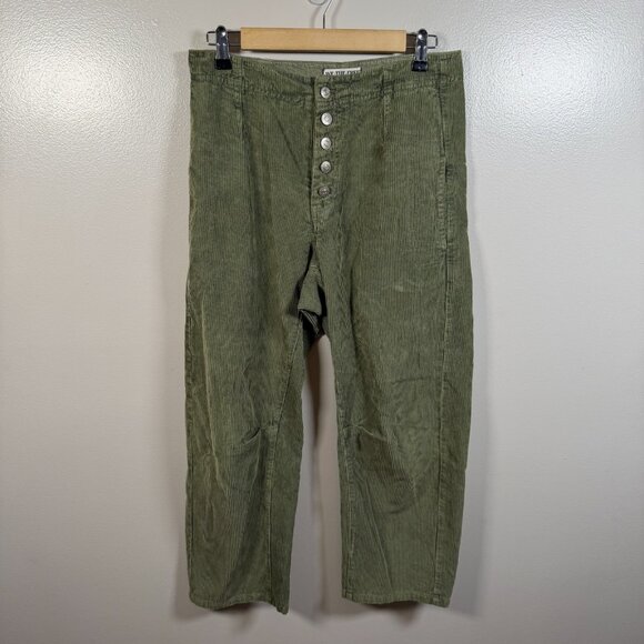 We the Free Corduroy Pants Size 26 Button Fly Pleated Straight Leg High Rise - Picture 1 of 10